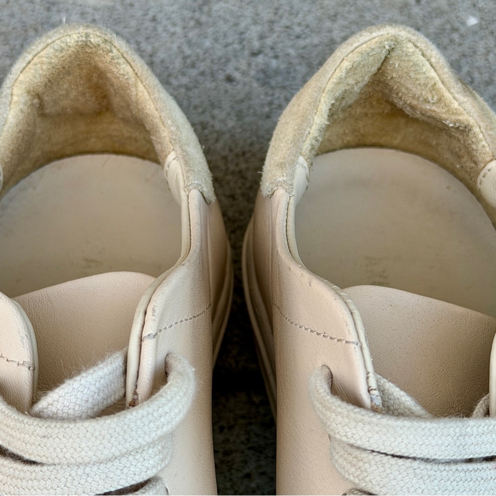 Axel Arigato Nude Low Top Leather Sneakers Women 37 Laces 98163 Flat Portugal - Picture 9 of 13